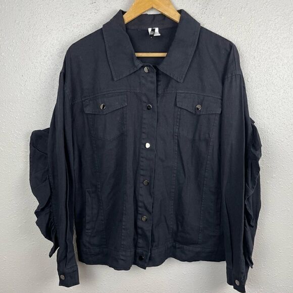 KToo Black Western Button Down Shirt Size L EUC - Picture 1 of 4
